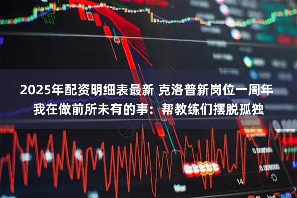 2025年配资明细表最新 克洛普新岗位一周年 我在做前所未有的事：帮教练们摆脱孤独